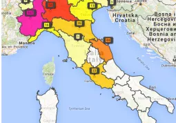 Il sito Cognomix pubblica questa cartina sulla diffusione in Italia del cognome Busca